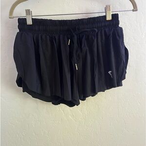 Flowy Black Athletic Shorts